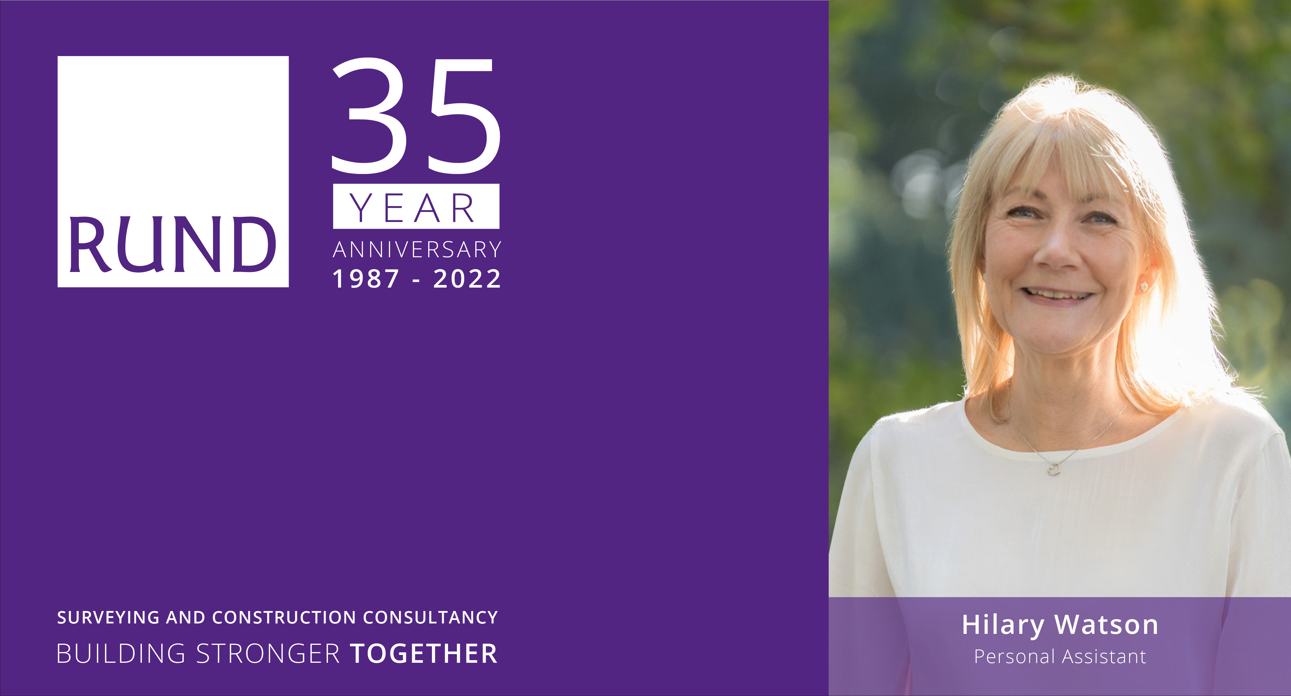 35 years at Rund: Hilary Watson shares her experience as our longest serving employee
